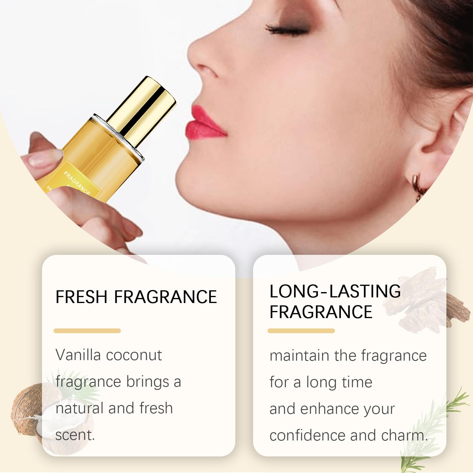 Vanille-Kokosnuss-Körperspray für Frauen - Langanhaltender leichter Duftnebel für die Haar- und Hautpflege, Vanille-Körperspray, feuchtigkeitsspendend und erfrischend mit zartem, 100ml (8 Flaschen)