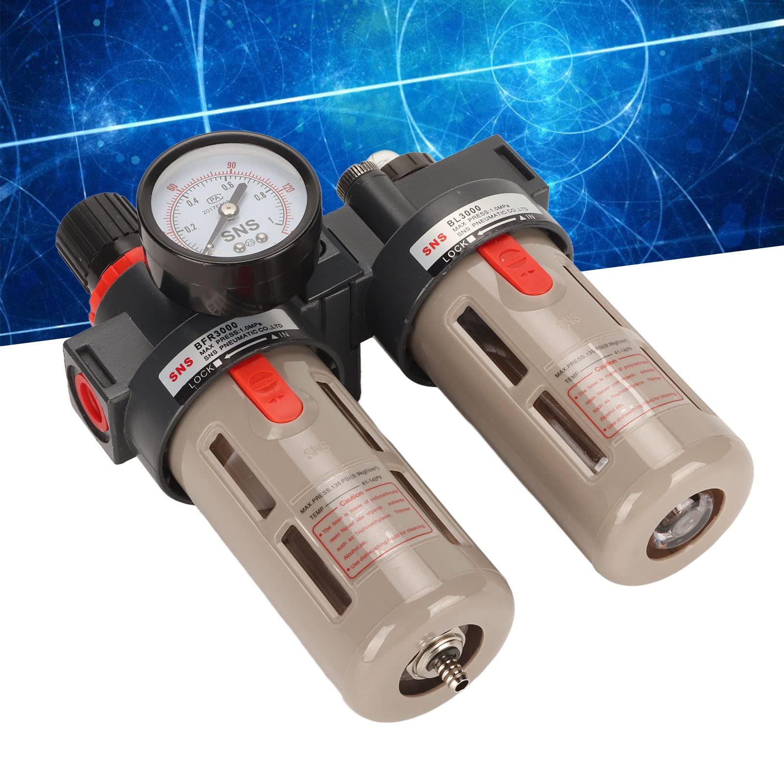 Regolatore Filtro Compressore D'aria 1/2" | Separatore Acqua-olio Con Manometro | Protezione Utensili Pneumatici