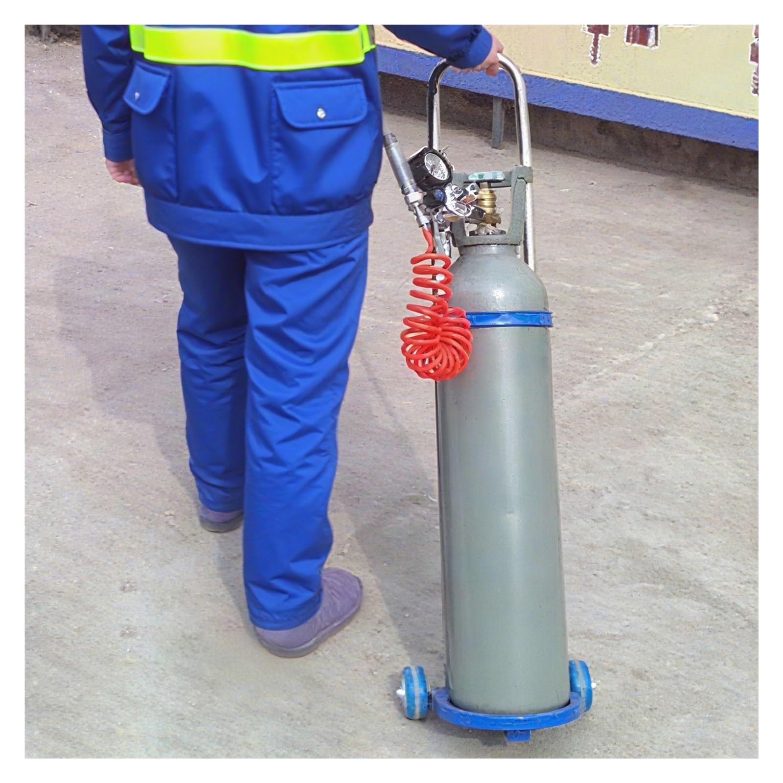AMUFJJ Soporte para bombonas de Gas Carrito De Oxígeno Portátil para Uso Doméstico, Carrito con Ruedas para Botellas Gas Comerciales, Soporte para Tanques para Fácil Movilidad(H 102cm/3.3ft)