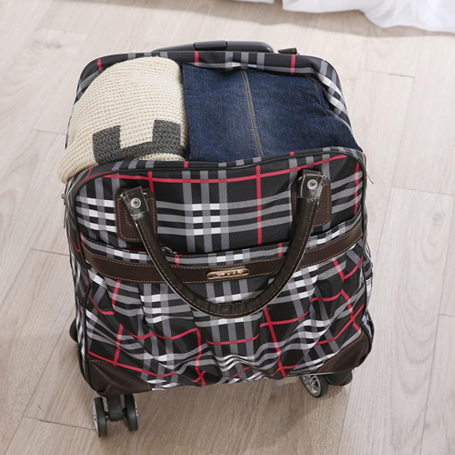 [Hefiona] キャリー2way キャスターバッグ 35L 小型 4輪 撥水加工 トロリーバッグ メンズ レディース 旅行 合宿