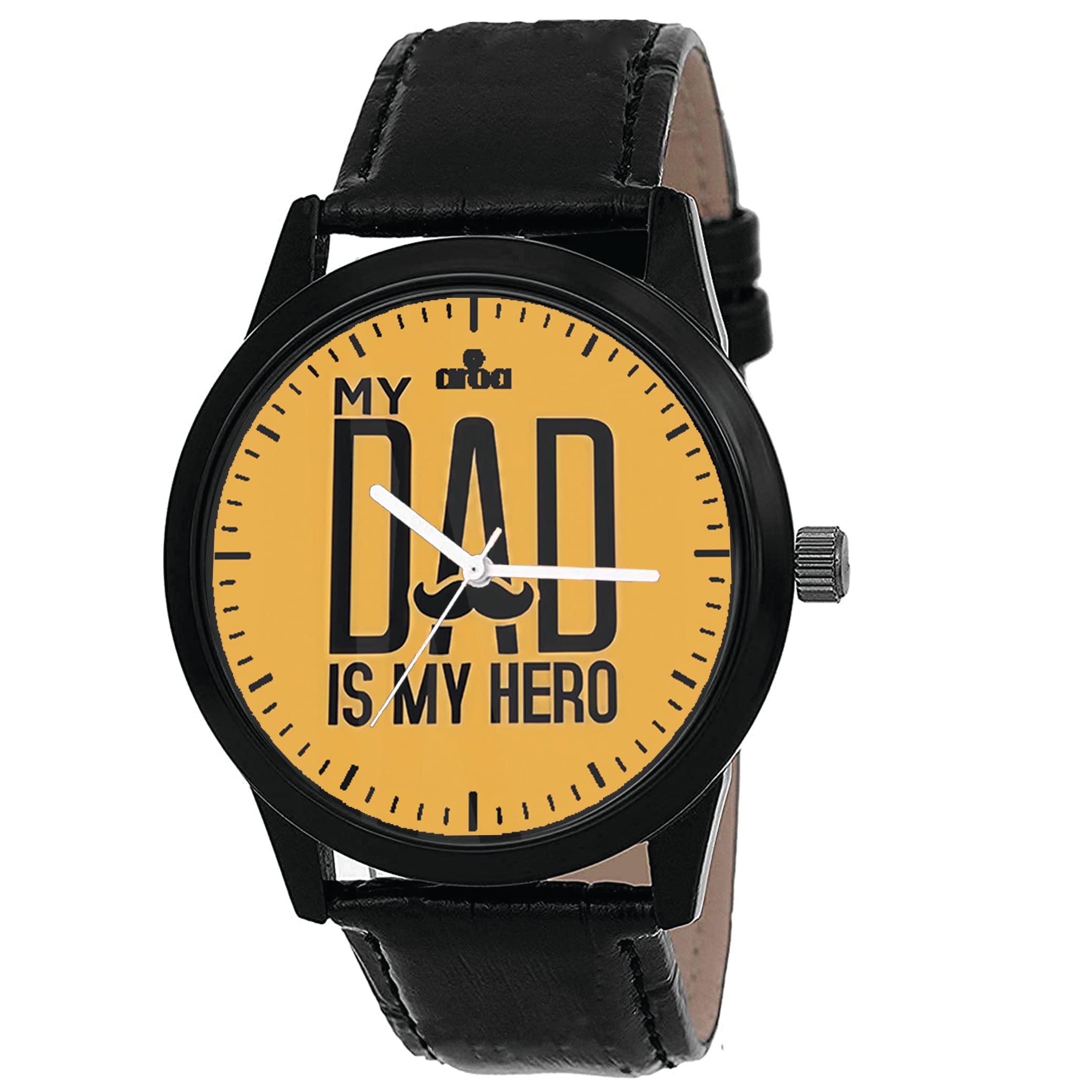 AROA Watch New Watch for My Dad is My Hero Model : 307 Black Metal Type Analog Black Strap Watch Yellow Dial for Men Stylish Watch for Boys (B0C2PSC1C4) Amazon Price History, Amazon Price Tracker