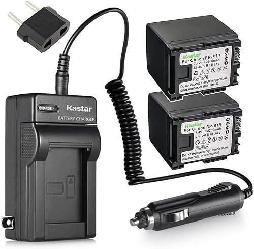 Miniatura 1 de Kastar BP-819 Batería 2X  Cargador para Canon VIXIA HF10 HF11 HF20 HF21 HF100 HF200 HF G10 HF M30 M31 M32 M40 M41 M300 M400 HF S10 S11 HF S200  S21