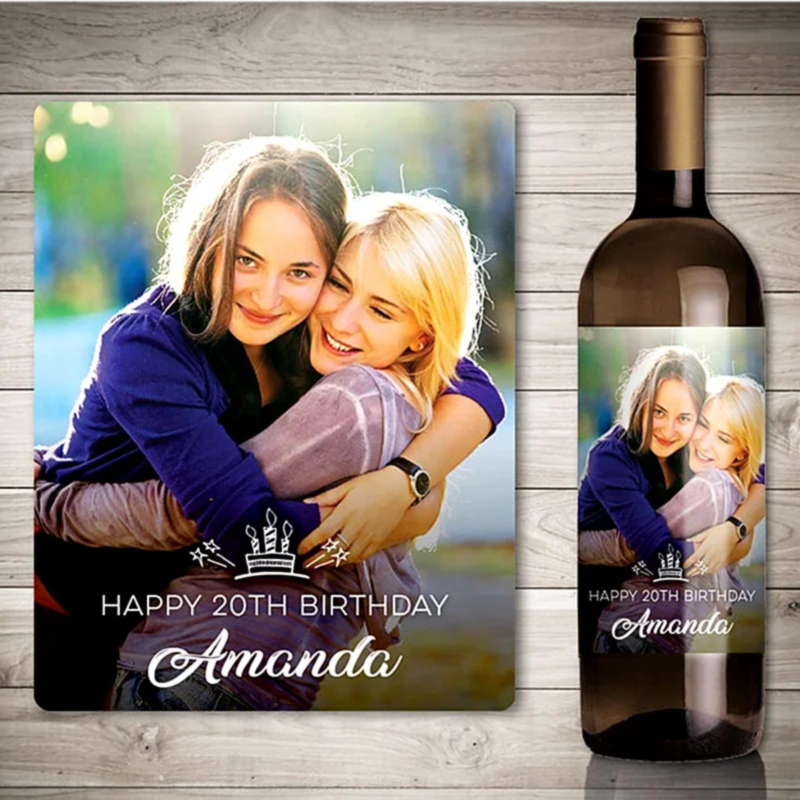 Etiquette personnalisée bouteille vin photo haute définition, lot de 50