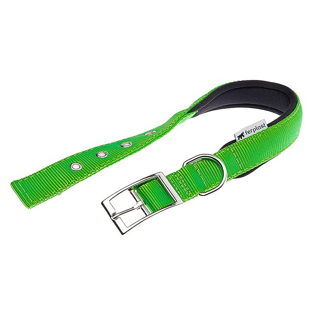Ferplast Collar para Perro, tamaño Mediano-Grande, de Nailon Acolchado, con Hebilla metálica Ajustable