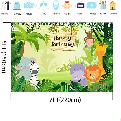 Mehofoto Jungle Safari Toile De Fond 7x5ft Animaux De La Foret Joyeux Anniversaire Theme Photo Decors Animaux Sauvages Zoo Enfant Fete D Anniversaire Photographie Fond Amazon Fr High Tech Mehofoto Jungle Safari Toile De Fond 7x5ft Animaux De La Foret Joyeux Anniversaire Theme Photo Decors Animaux Sauvages Zoo Enfant Fete D Anniversaire Photographie Fond Amazon Fr High Tech