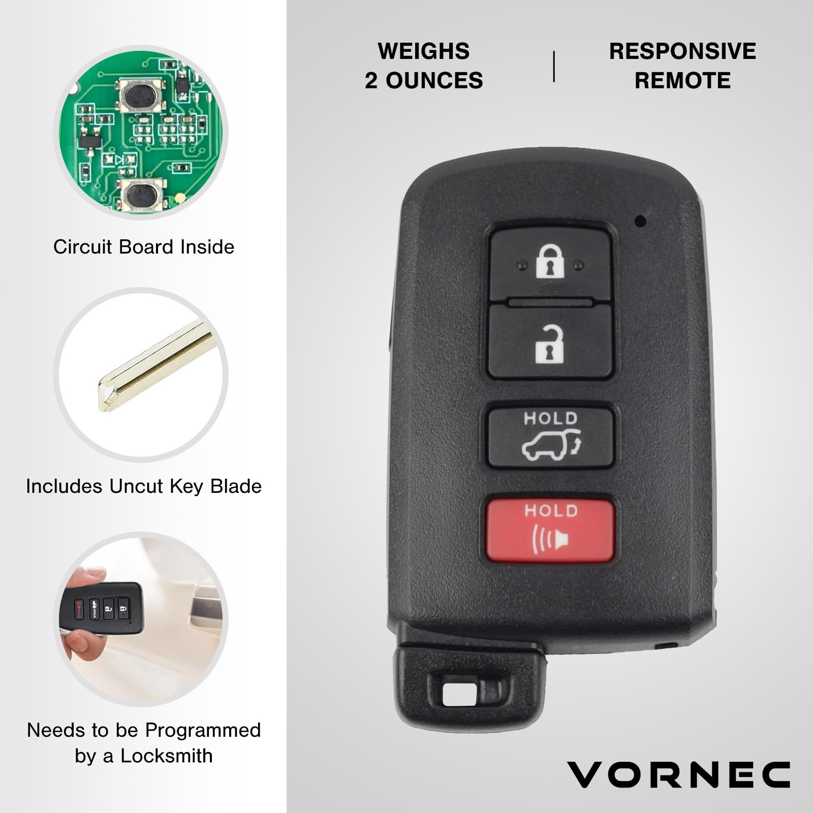 New Smart Remote Key Fob For Toyota Highlander 2014-2019 – HYQ14FBA, 281451-2110, Remote Start