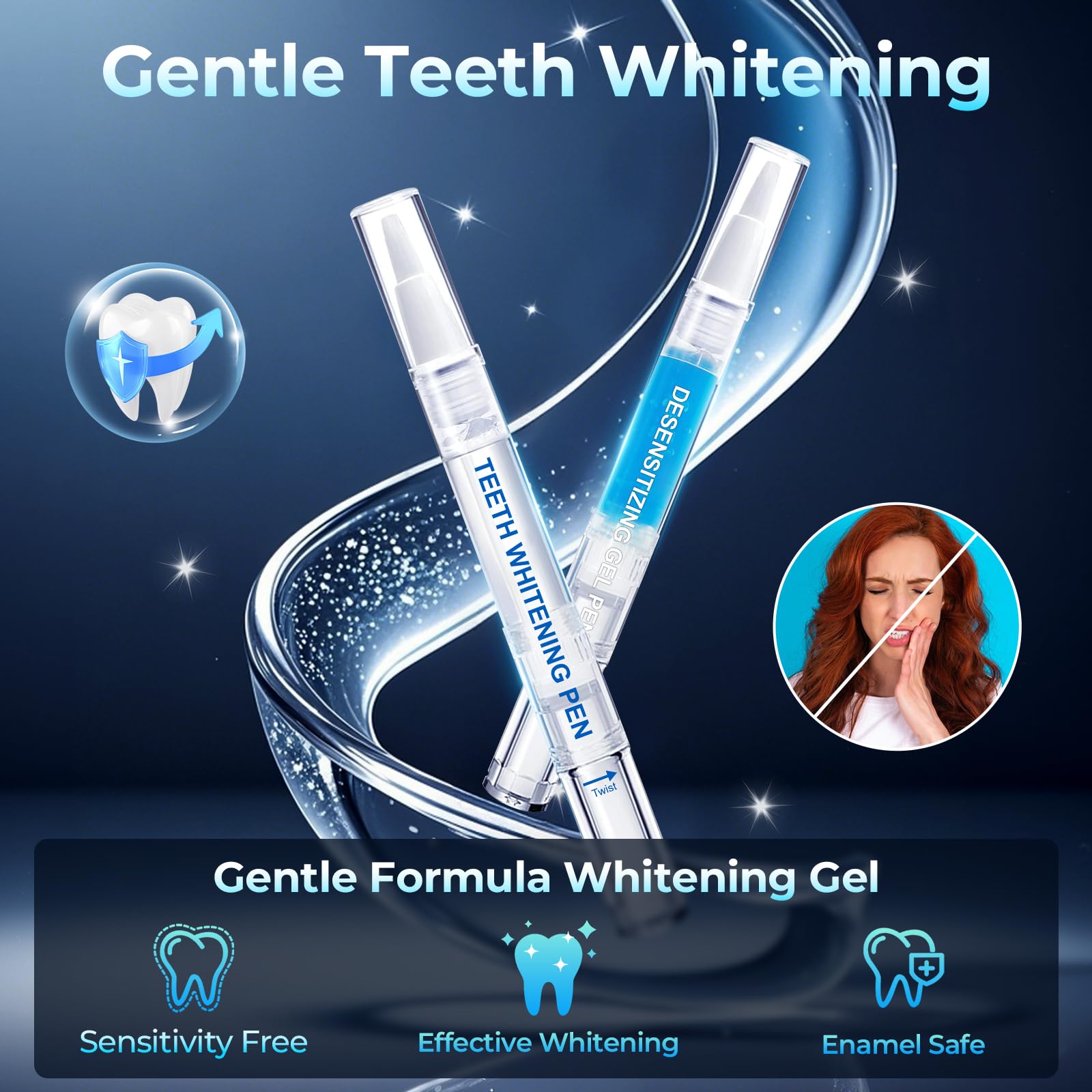 Kit Sbiancante Denti Professionale Sbiancamento Denti - TeethBliss kit sbiancante denti con Lampada LED 32X Elimina le Macchie 3 Gel Sbiancante Denti Sicuro per lo Smalto