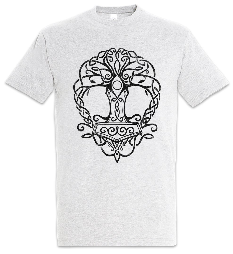Urban Backwoods Men's Ash Yggdrasil Mjölnir T-Shirt Grey Size 2XL