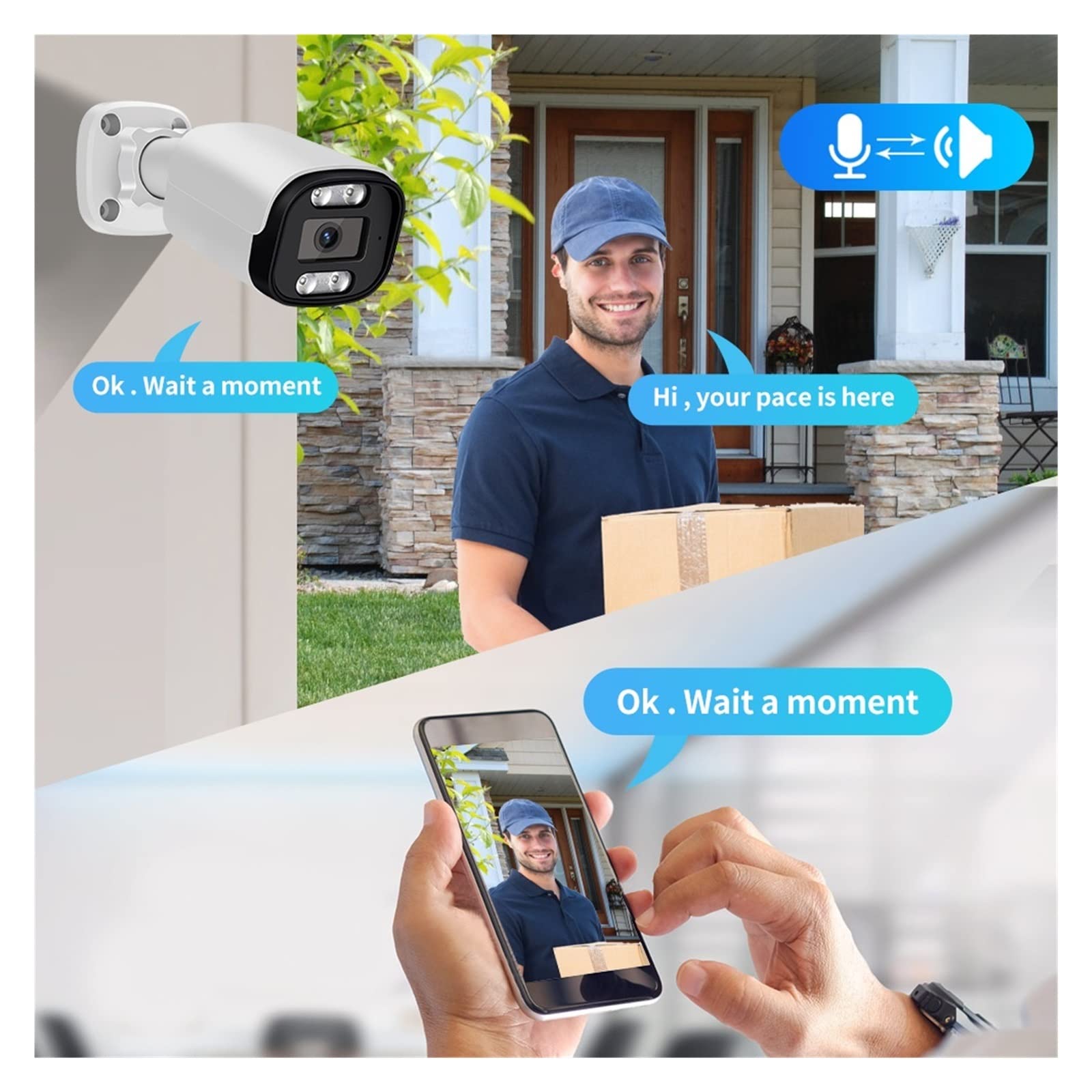 System Kamer Bezpieczeństwa 8MP POE Audio Zestaw NVR CCTV Zewnętrzna Kamera IP H.265 Do Monitoringu Wideo P2P Wykrywanie Ruchu(None,4CH NVR 4 AI Camera)