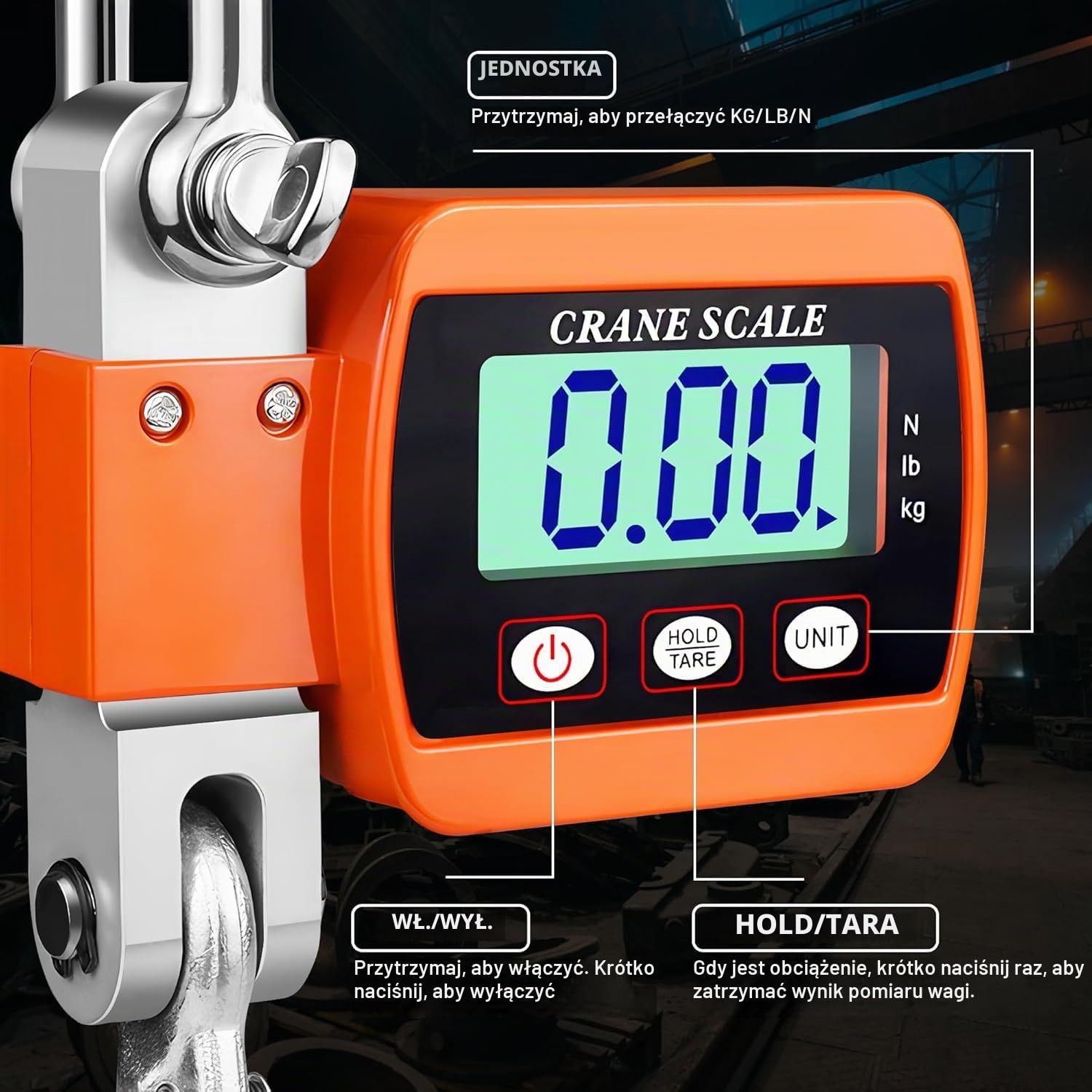 Cyfrowa Rybia łuska Wisząca Waga, 1102lb/500kg Waga Dźwigowa Waga Hakowa Elektroniczna Waga Wędkarska Waga Bagażowa Ręczna Waga Walizka Z Hakiem Z Wyświetlaczem LCD HD Do Budowy Myśliwskich
