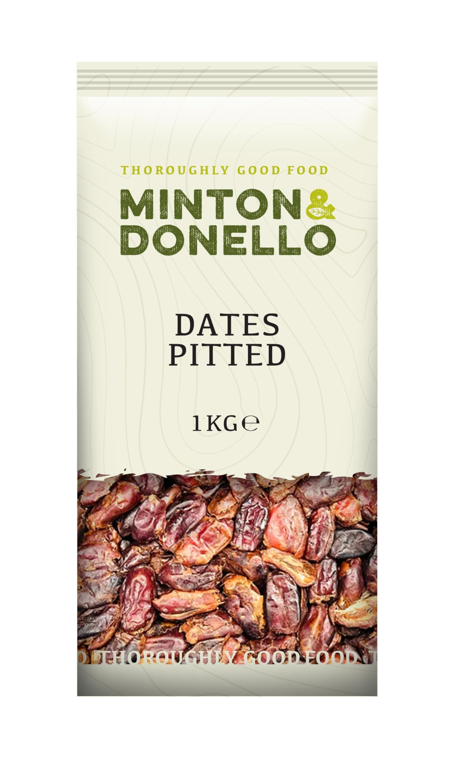 Minton & Donello 1Kg Pitted Dates - High Fibre Dried Fruit, GMO Free, Ideal for Snacking & Baking