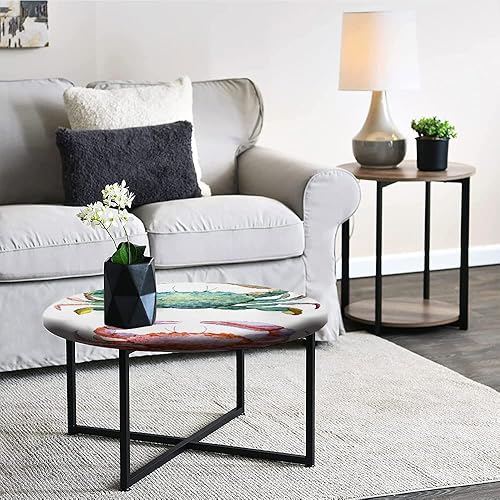Miniatura 5 de Mantel redondo, mantel de cangrejos para mesa auxiliar, estilo acuarela, cangrejos temáticos de animales marinos, se adapta a mesas redondas de 39