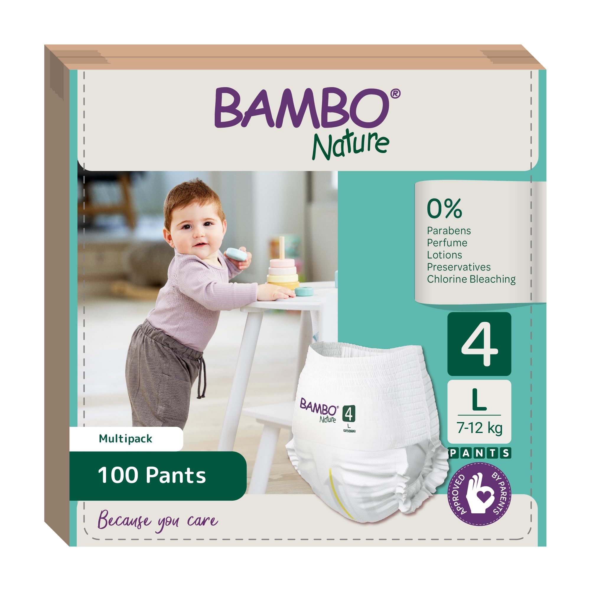 Premium Baby Pants Diapers for Baby Large Size (7-12 Kgs) Super Absorbent, Breathable, Extra Soft, Dermatologically Tested, Hypoallergenic Infant Nappies With Wetness Indicator, 100 Count