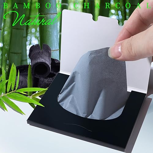 Miniatura 4 de Teenitor 200 hojas de papel secante para piel grasa, hojas de aceite facial con carbón de bambú, hojas de secado de aceite para cara, hojas