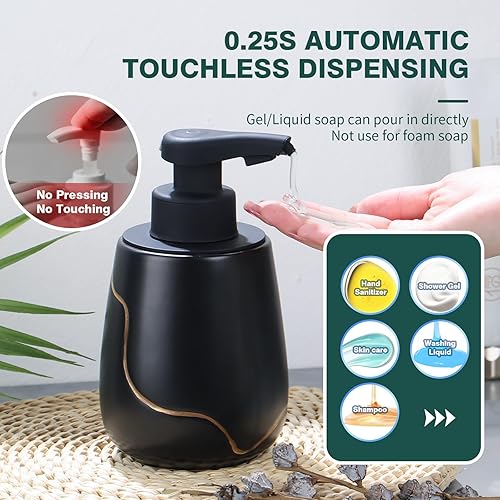 Miniatura 7 de BosilunLife Dispensador automático de jabón para baño, dispensador de manos líquidas, dispensador eléctrico inteligente de loción de jabón sin