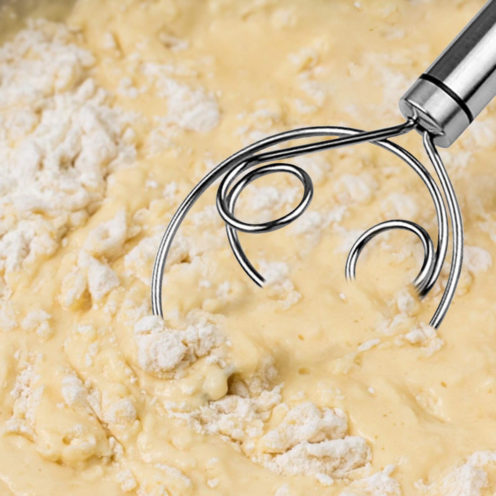 Lntyq Frusta per impasto danese, impastatrice da cucina, frusta manuale