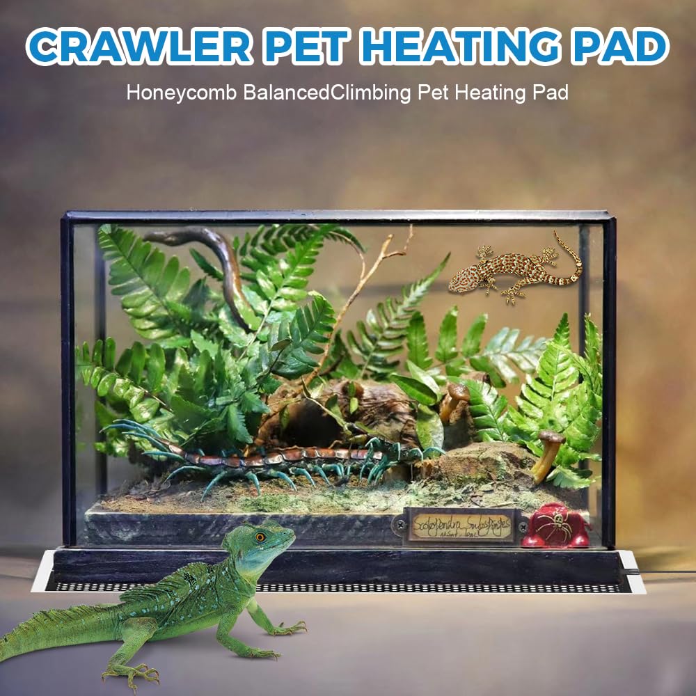 Manta Calefactora para Reptiles, 20W Manta Térmica para Reptiles, Alfombrilla Térmica para Reptiles Calentador Ajustable, Manta Termica Terrario, para Lagarto, Serpiente, Tortuga (42 x 28 cm)