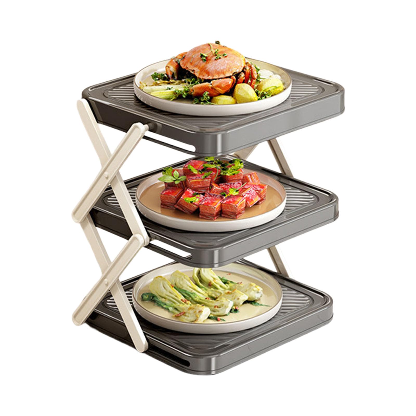 LUCKGONI Multilayer Kitchen Storage Rack ABS Organizers For Countertop Utensils Organization