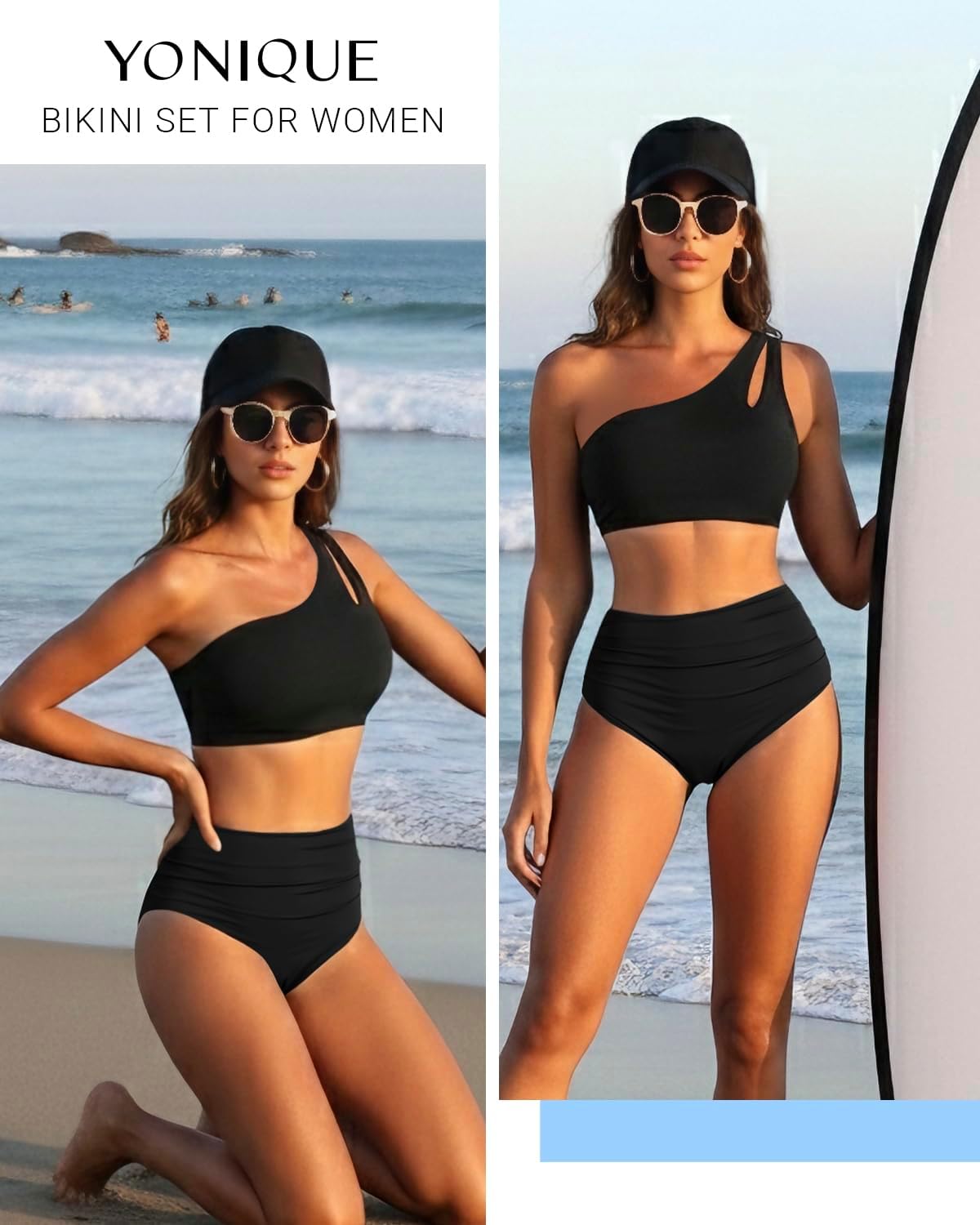 Women High Waisted Bikini - One Shoulder Bathing Suit Tummy Control Two Piece Swimsuit 2025 - Image 6