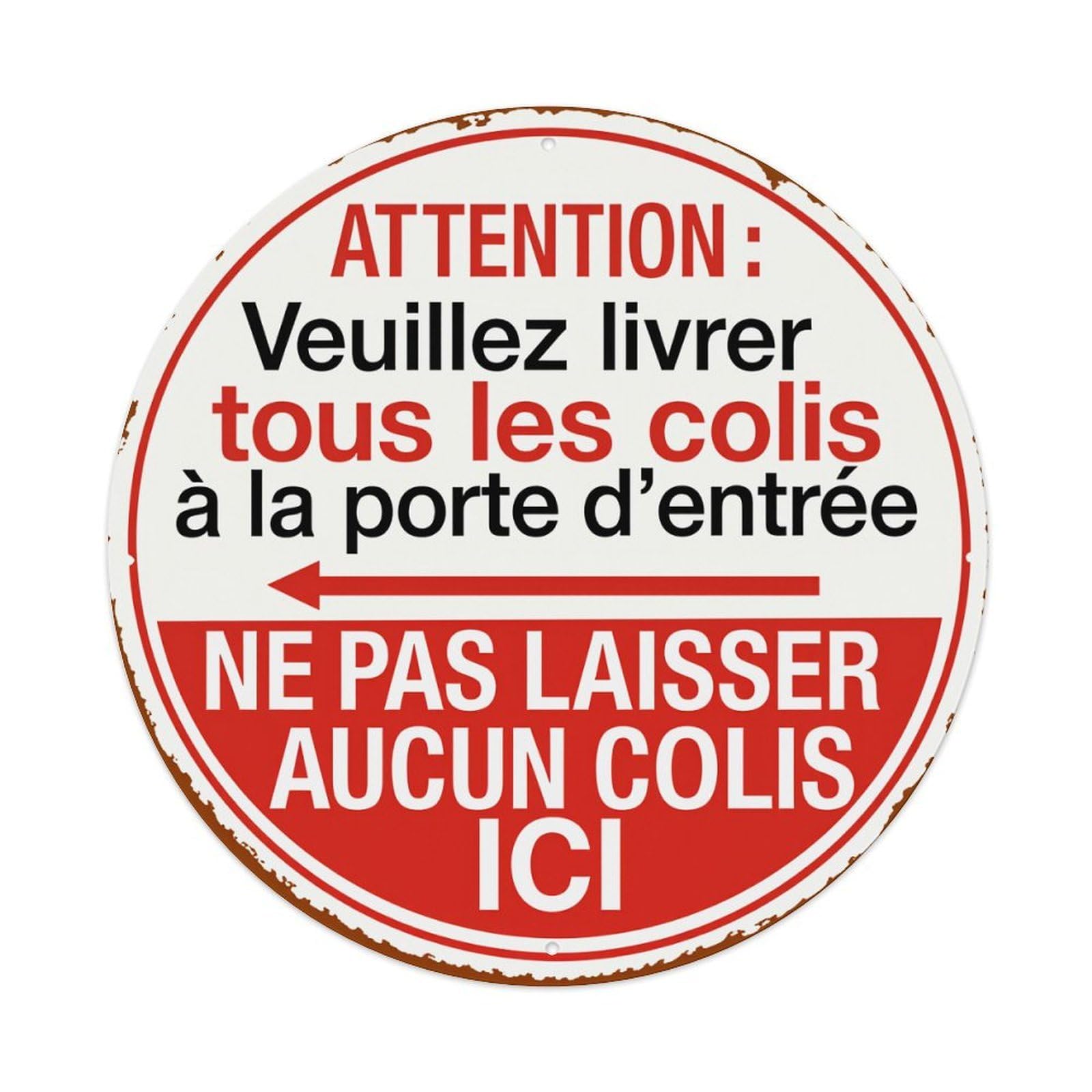 Attention Please Deliver All Packages Round Tin Sign Vintage Metal Poster, Home Bar Garage Man Cave Cafe Indoor & Outdoor Wall Decoration 8x8Inches