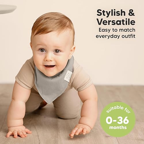 Miniatura 181 de KeaBabies 8 unidades de baberos tipo bandana orgánicos para niñas - Baberos tipo triángulo súper absorbentes para bebés que babean y están en