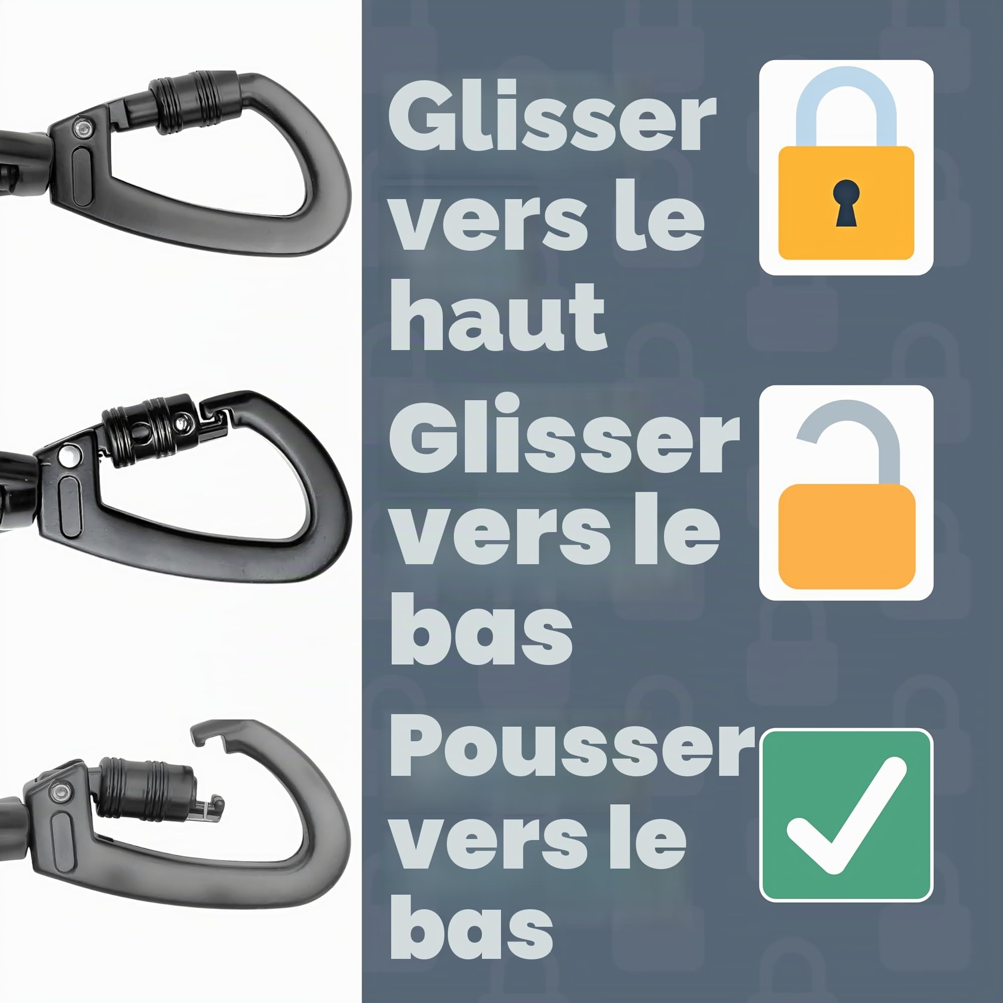 Laisse pour Chien de 1,8 m très résistante, Extra rembourrée, Deux poignées, Mousqueton en métal verrouillable, Pinces en Silicone Durable, Absorption des Chocs, Laisse réfléchissante
