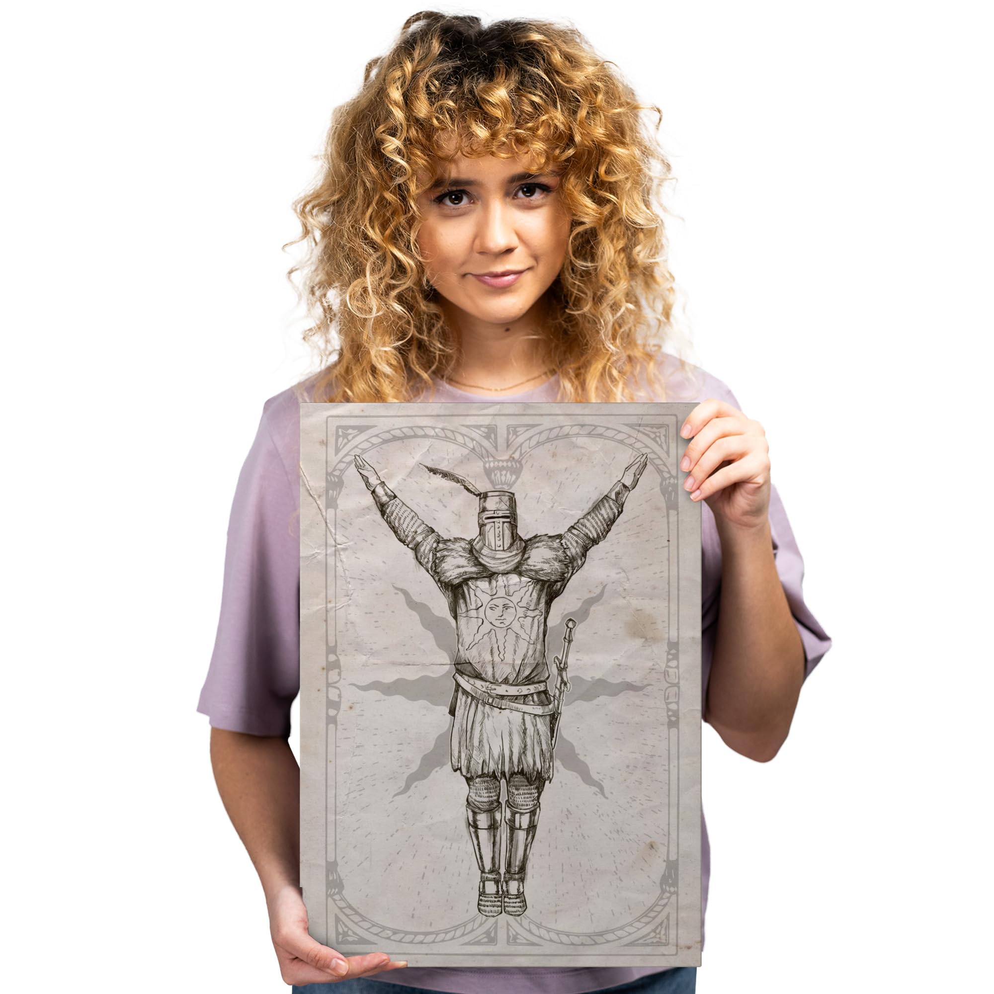 Displate - Poster in metallo – Wall Art – Dark Souls – Lordran – Praise the Sun – Dimensione M – 32 x 45 cm opaco