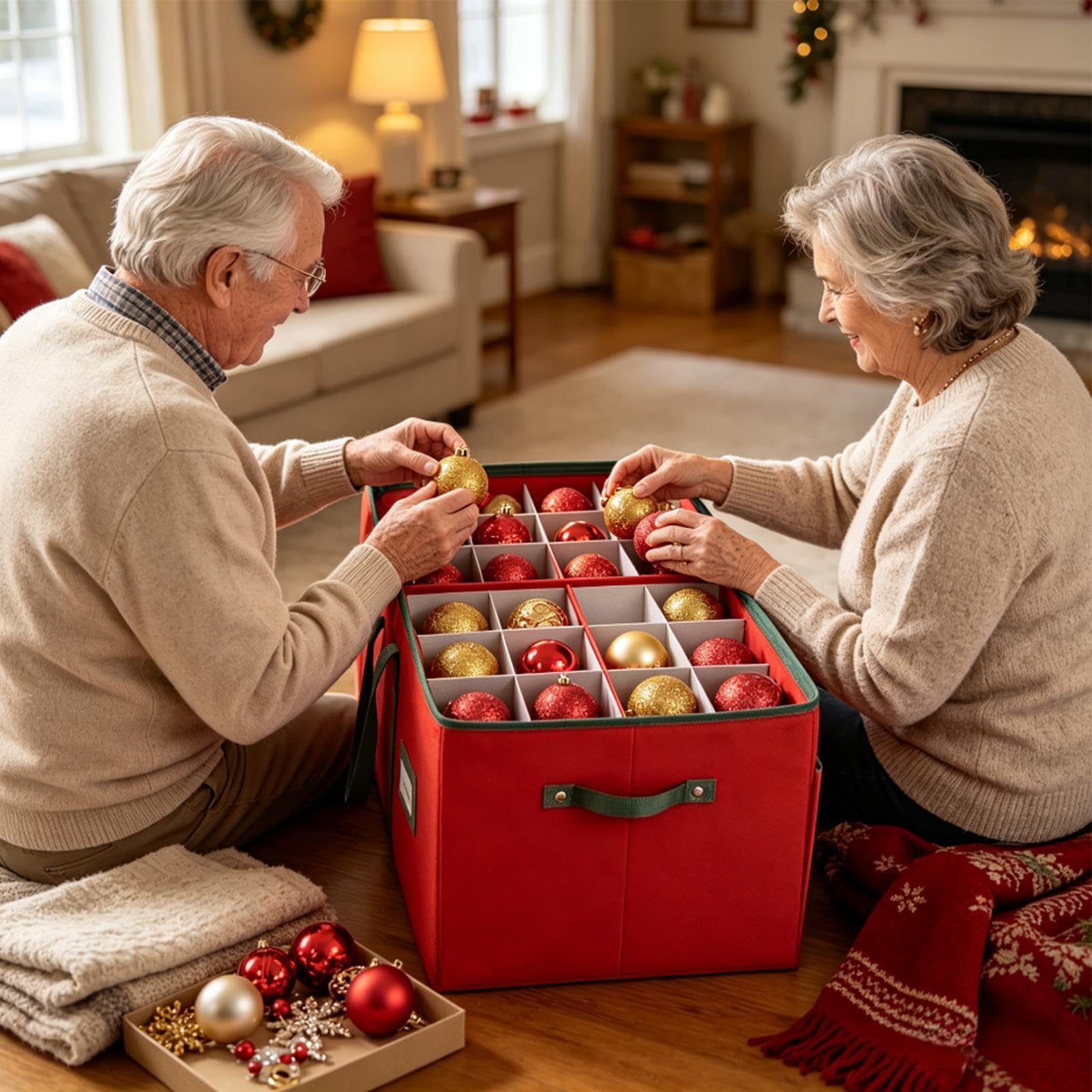 Ornament Storage Box - Organizer na Boże Narodzenie - Rozwiązanie Handle