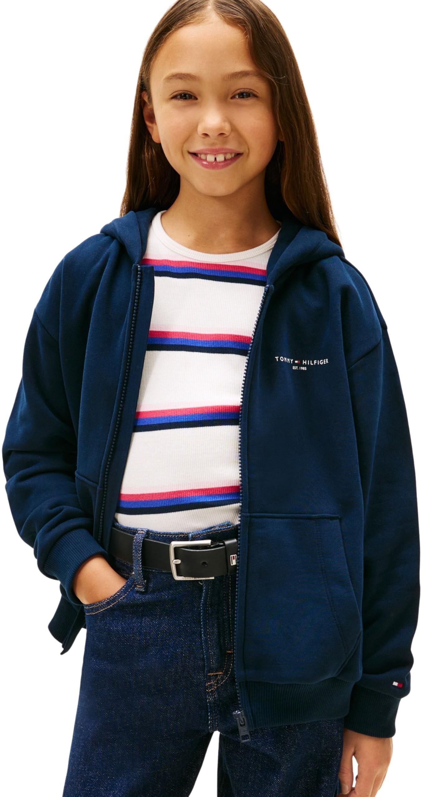 Tommy Hilfiger Mini Corp Zip Through Hoodie Ks0ks00726 Sweat à Capuche zippé Mixte (Lot de 1)
