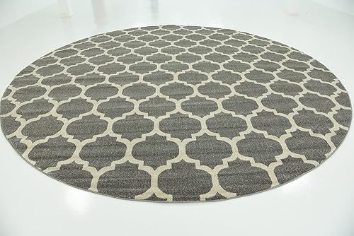 Vista 501 de Unique Loom Trellis Collection - Alfombra estilo marroquí de enrejado gris oscuro (8' 0 pies x 11' 0 pies)
