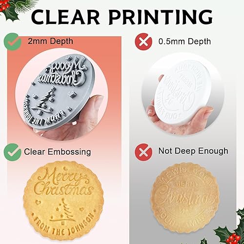 Miniatura 6 de 2023 Custom Christmas Cookie Stamp Set - Personalize Your Name with 3D Printing Great for holiday baking and gift giving