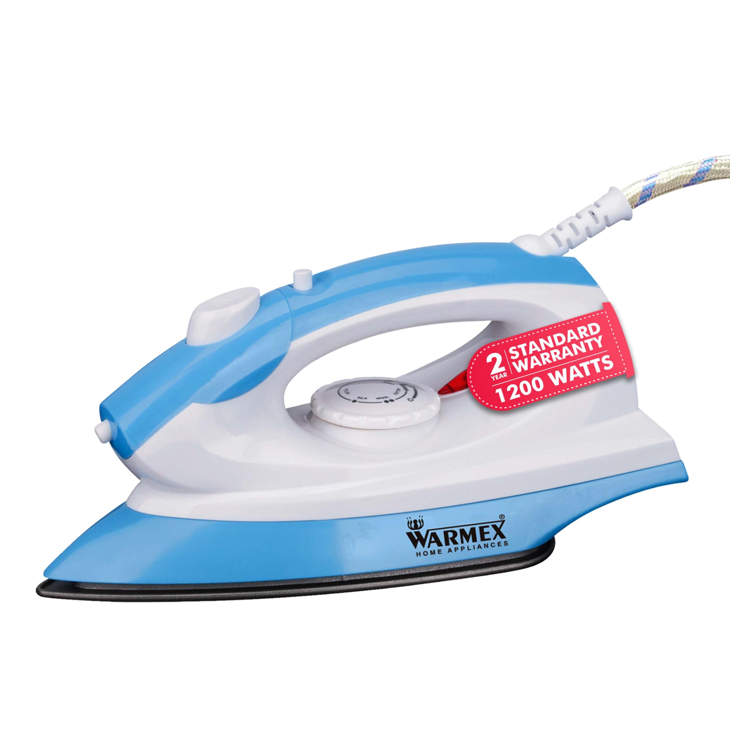 WARMEX 1200 Watt Spray or Dry Iron for Clothes, Steam Iron Press, 50 ml Water tank & Non-Stick Soleplate, On/OFF Indicator Light with Overheat Safety Protection | 2 Year Warranty | (Blue)-image-39