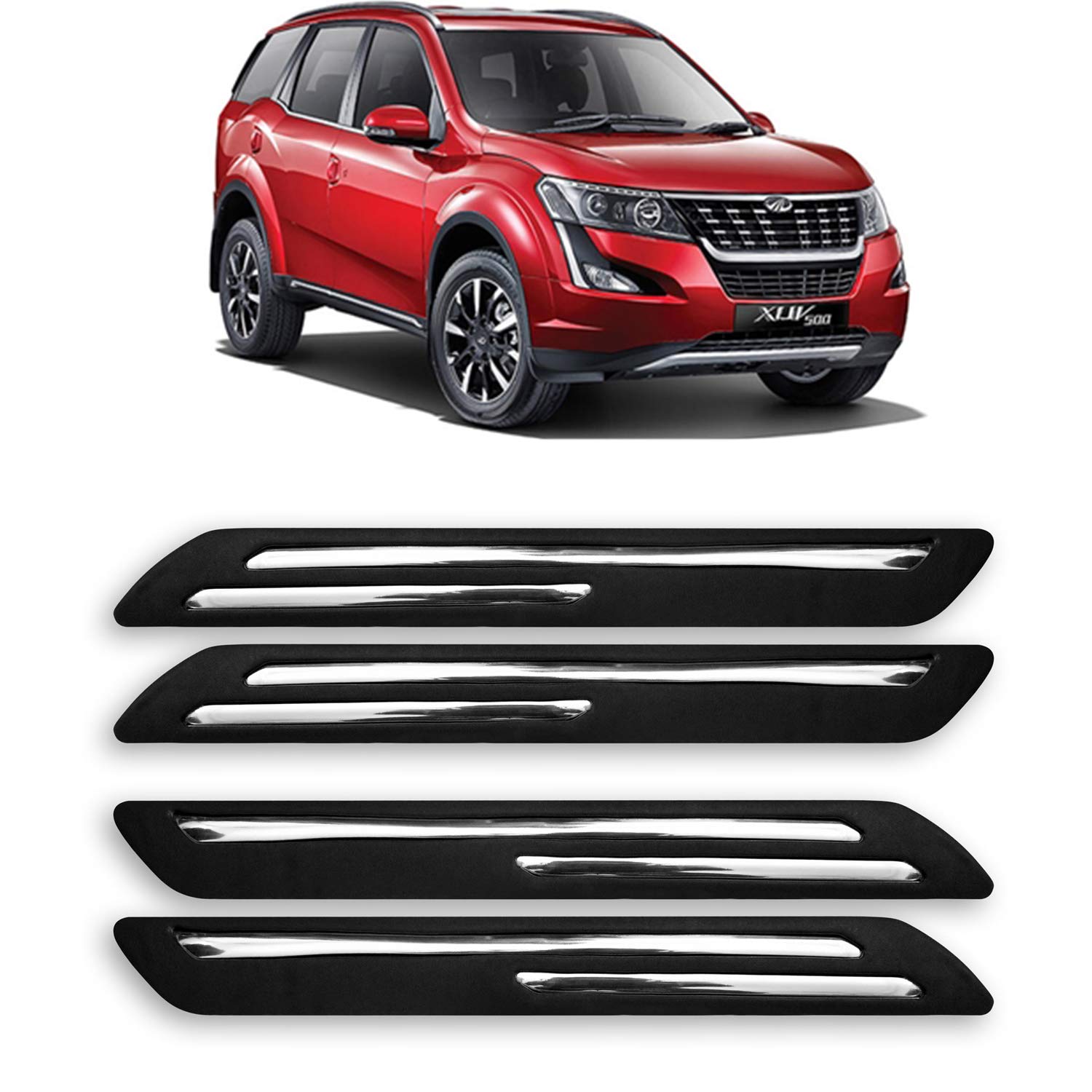 CREEPERS Car Bumper Protector Guard for Mahindra XUV500 W7 with Double