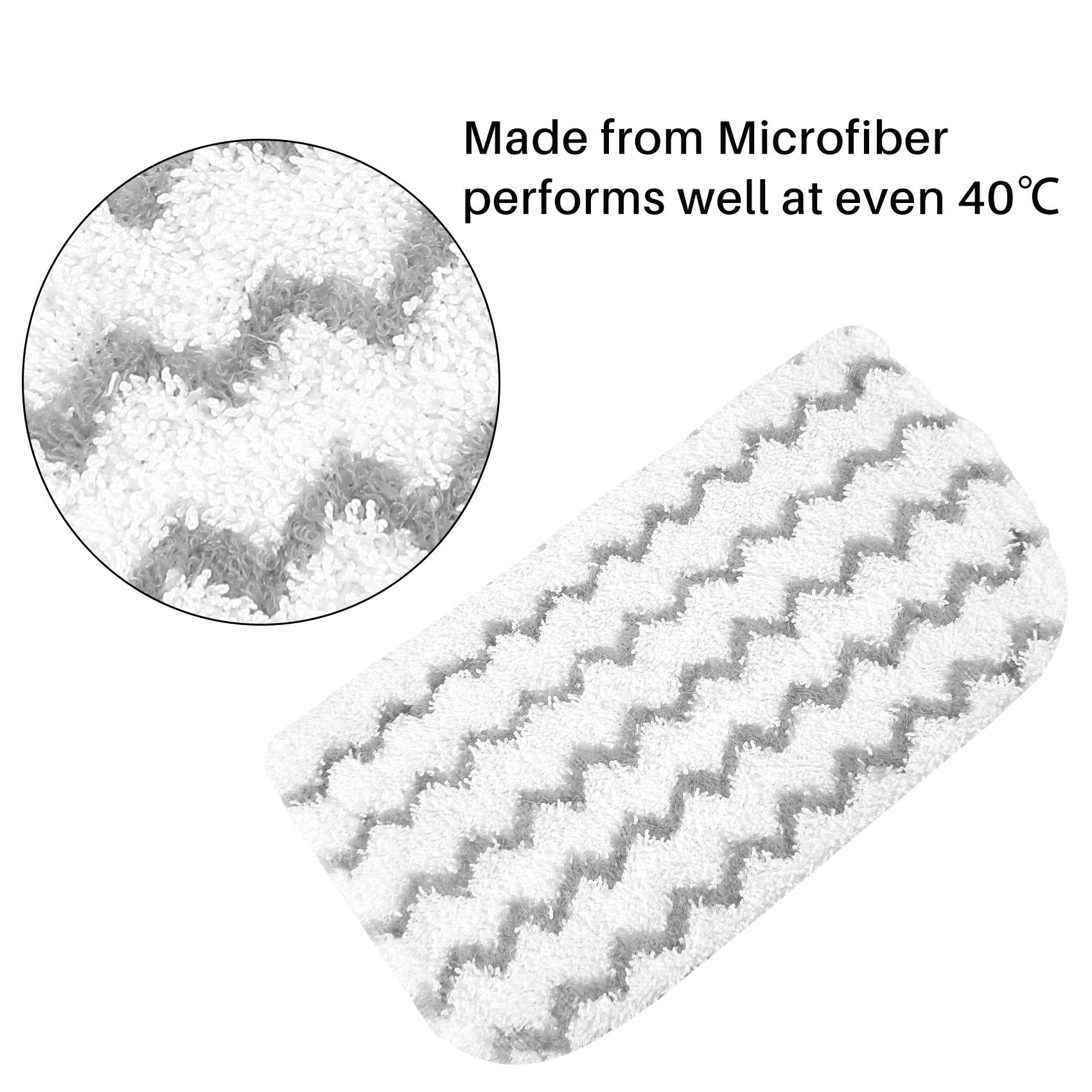 Pasuihcay 2 Pack Steam Mop Replacement Pads for Steam Mop S1000 S1000A S1000C S1000WM S1001C Vacuum Cleaners, Gray & White