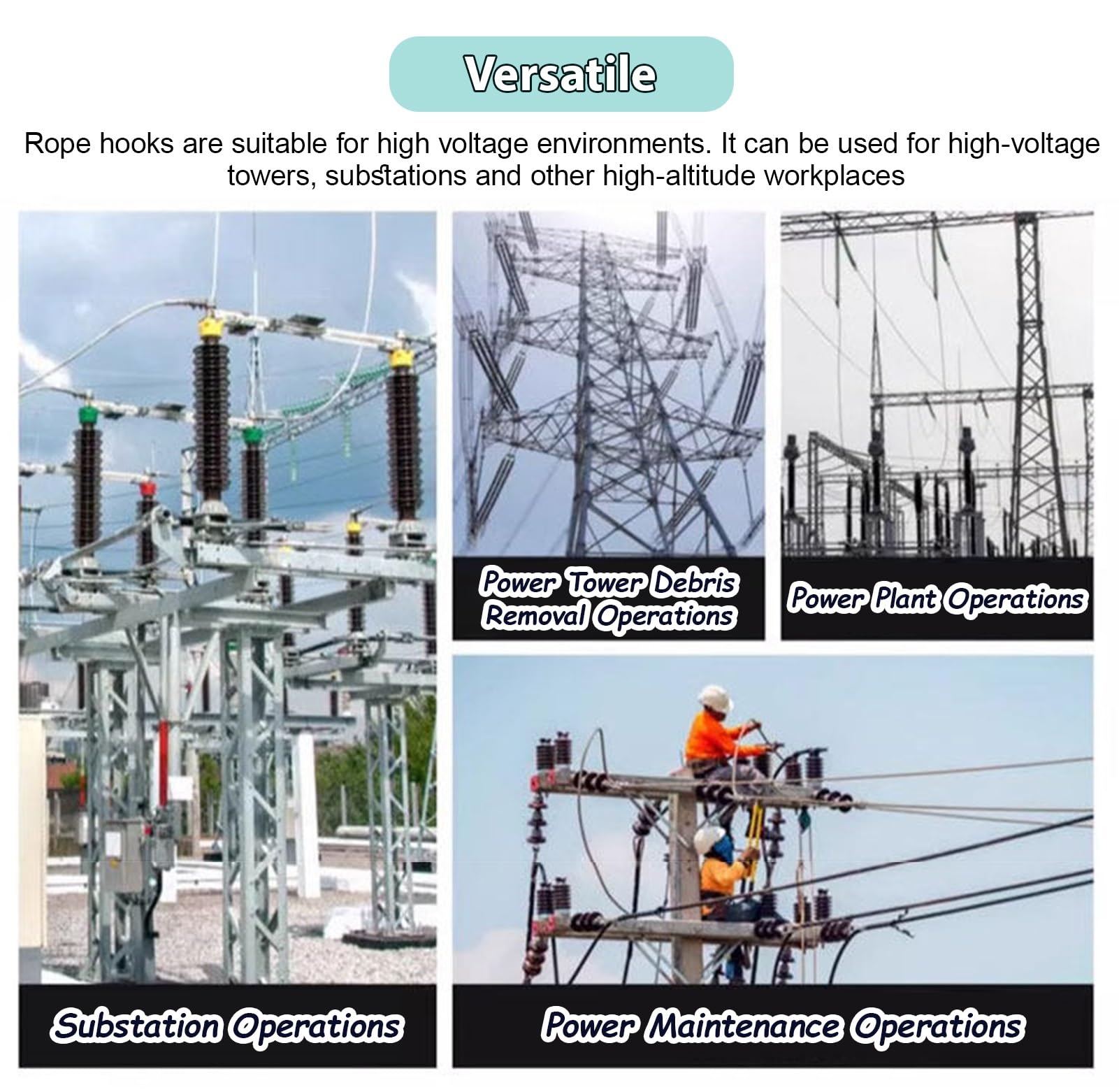 Ganci per barche gancio di salvataggio isolato ad alta tensione da 10 KV, ganci di sicurezza allungabili lunghi 2-6 m, barra per barca ad alte prestazioni per nautica / attracco / ormeggio (5 m (16,4
