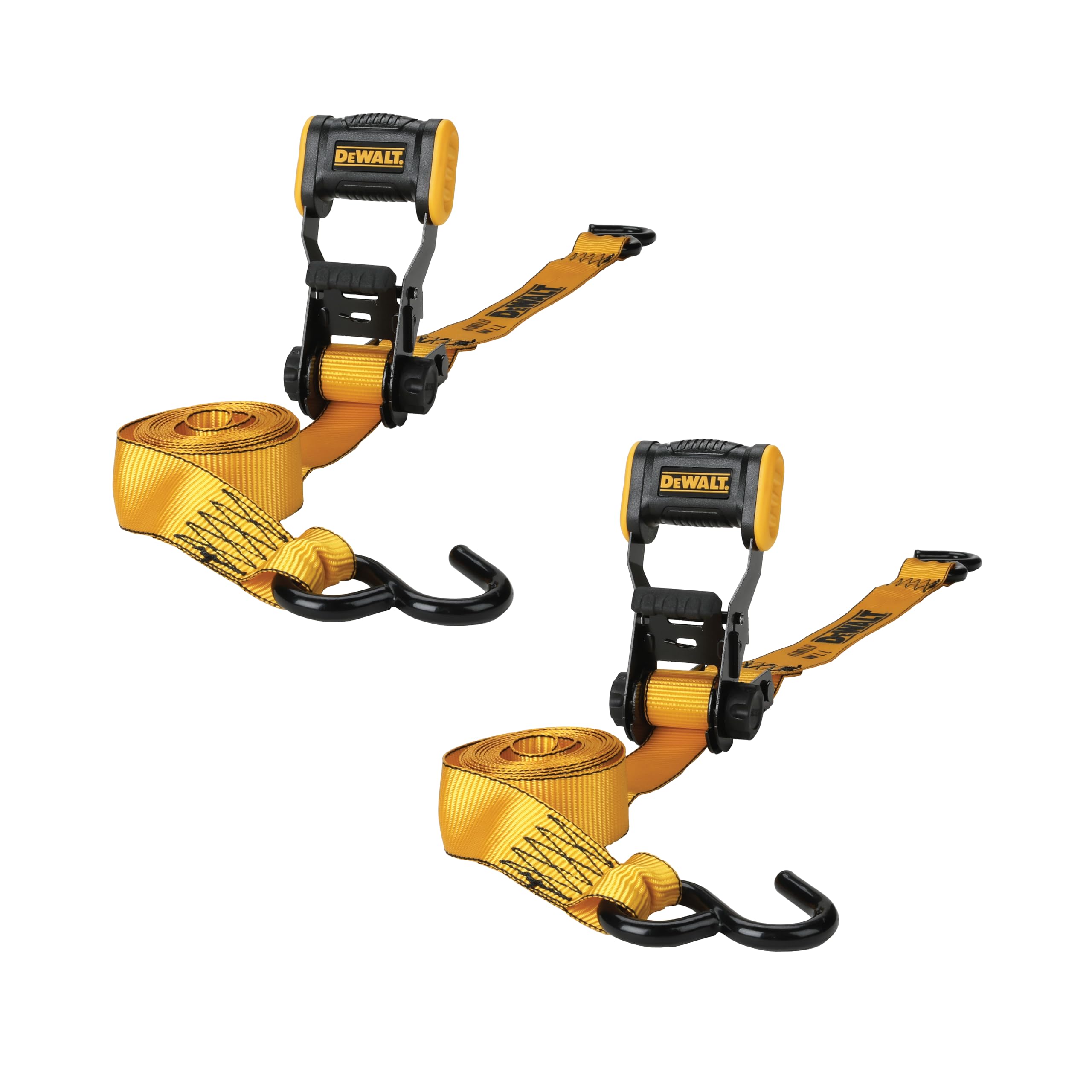DEWALT DXBC18002-Lot de 2 Sangles d'arrimage à cliquet de 3,2 cm x 3,6 m, résistance à la Rupture de 816,5 kg
