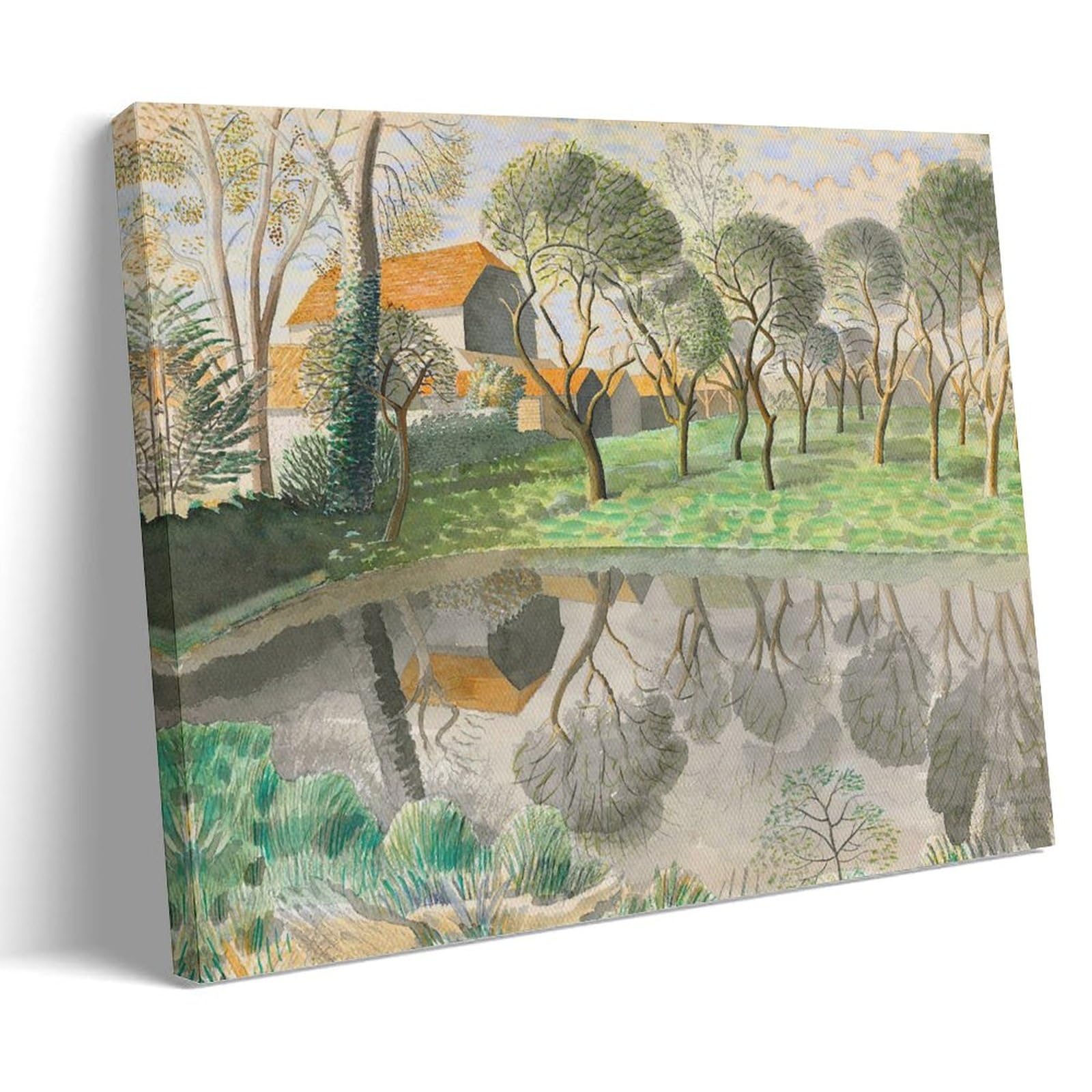 XuXueCC Eric Ravilious Wall Art Prints Paintings Poster Newt Pond Canvas Art And Wall Art Picture Print Modern Family Bedroom Decors Frame 08x12inch(20x30cm)