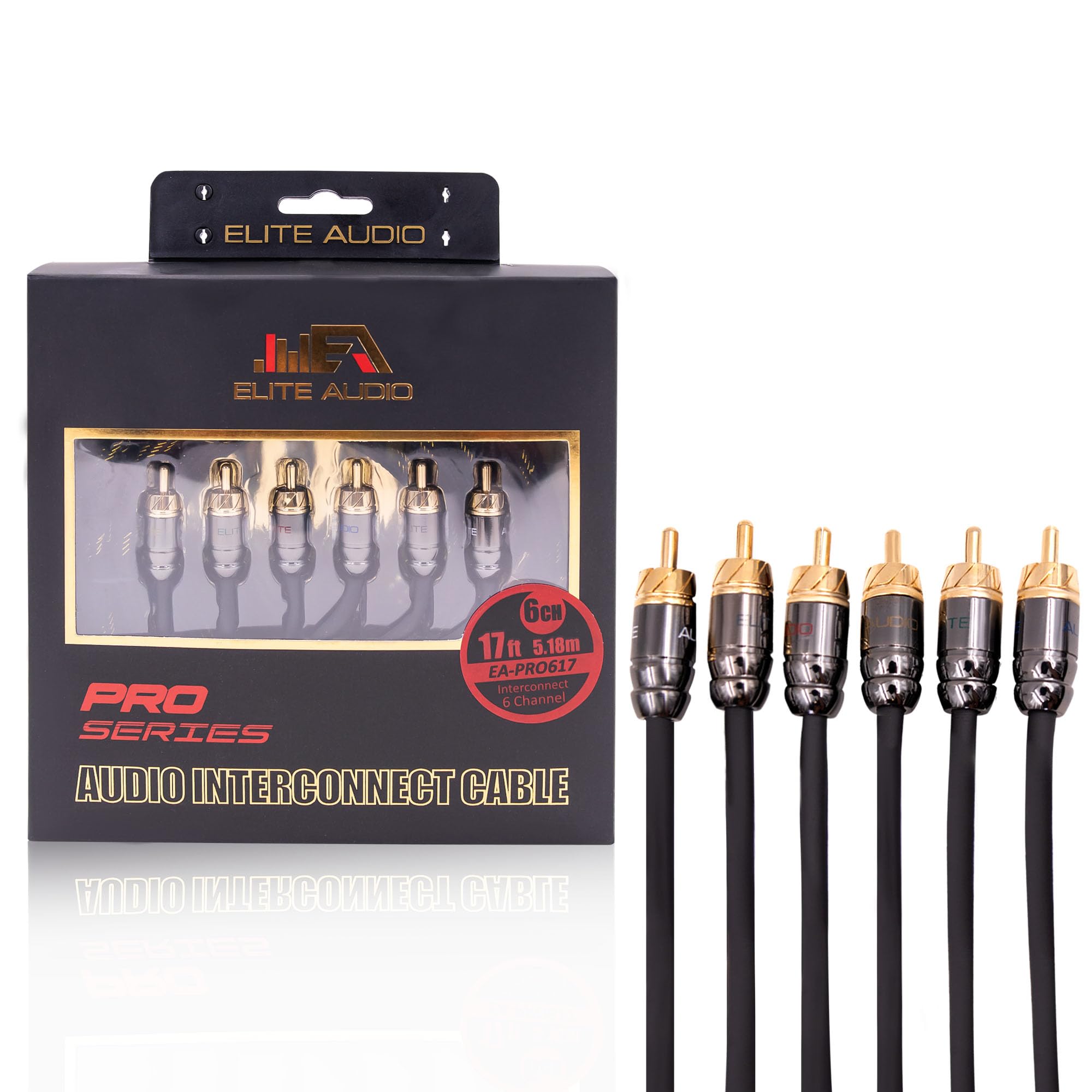 Amazon.com: Elite Audio Pro Series 17ft. 6-Channel Car Audio RCA