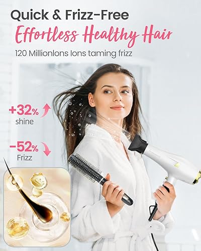 Miniatura 3 de Secador de pelo iónico profesional con motor de CA, secado rápido, con difusor, peine, boquilla, concentrador, para cabello rizado y liso, 2