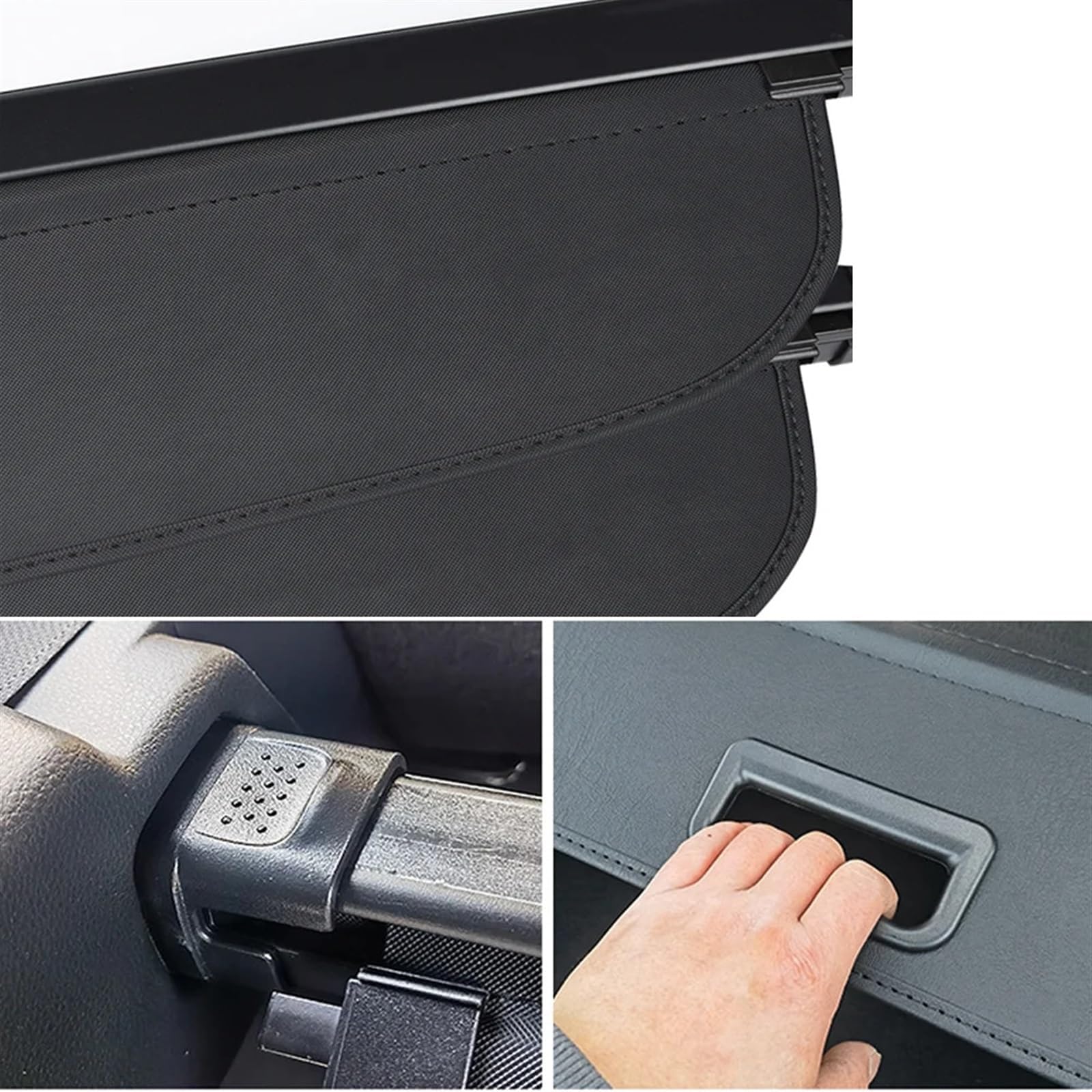 Einziehbar Kofferraumabdeckung für SsangYong Rexton 2018 2019 2020 2021 2022 2023 2024, Kofferraum Abdeckung Rollo Kofferraum Schutz Abdeckung Auto Laderaumabdeckung