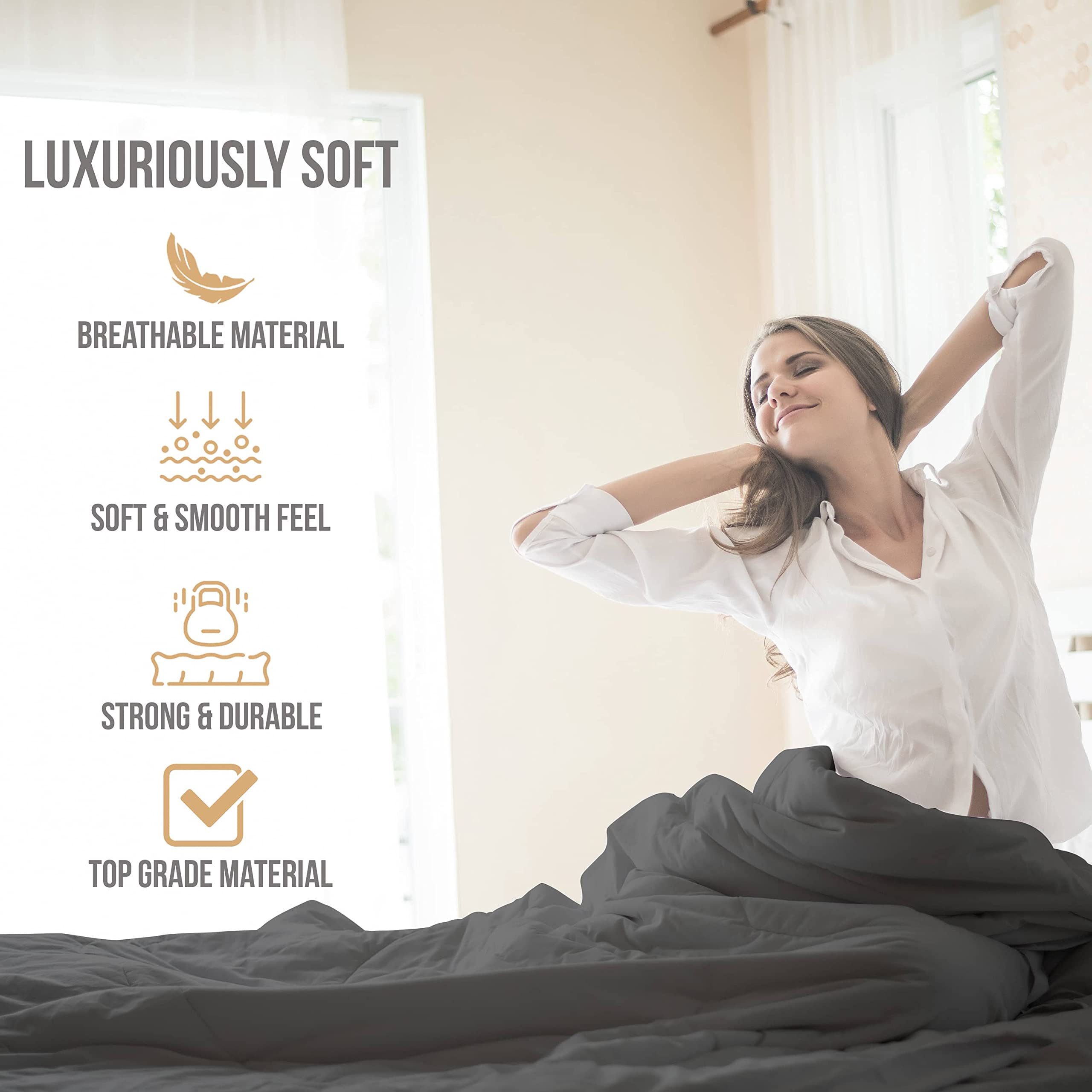 Abeero Home Queen Size Premium Sheet Set, Luxury Hotel Bedding, Cooling Bed Sheets with Elastic Corner Straps - Image 3