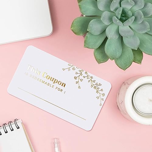 Miniatura 6 de 50 tarjetas de cupón en blanco – para él, ella, marido, esposa, mamá, papá, certificados de regalo del día de la madre, vales, tarjetas de lealtad,