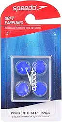 Protetor Auricular, Speedo, Soft Earplugs, Silicone Moldável Reutilizável com Estojo Protetor - Azul