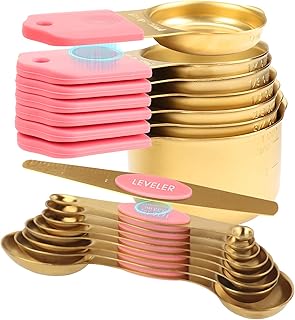 16-Piece Stainless Steel Measuring Cups and Spoons Set, Strong Magnetic ...