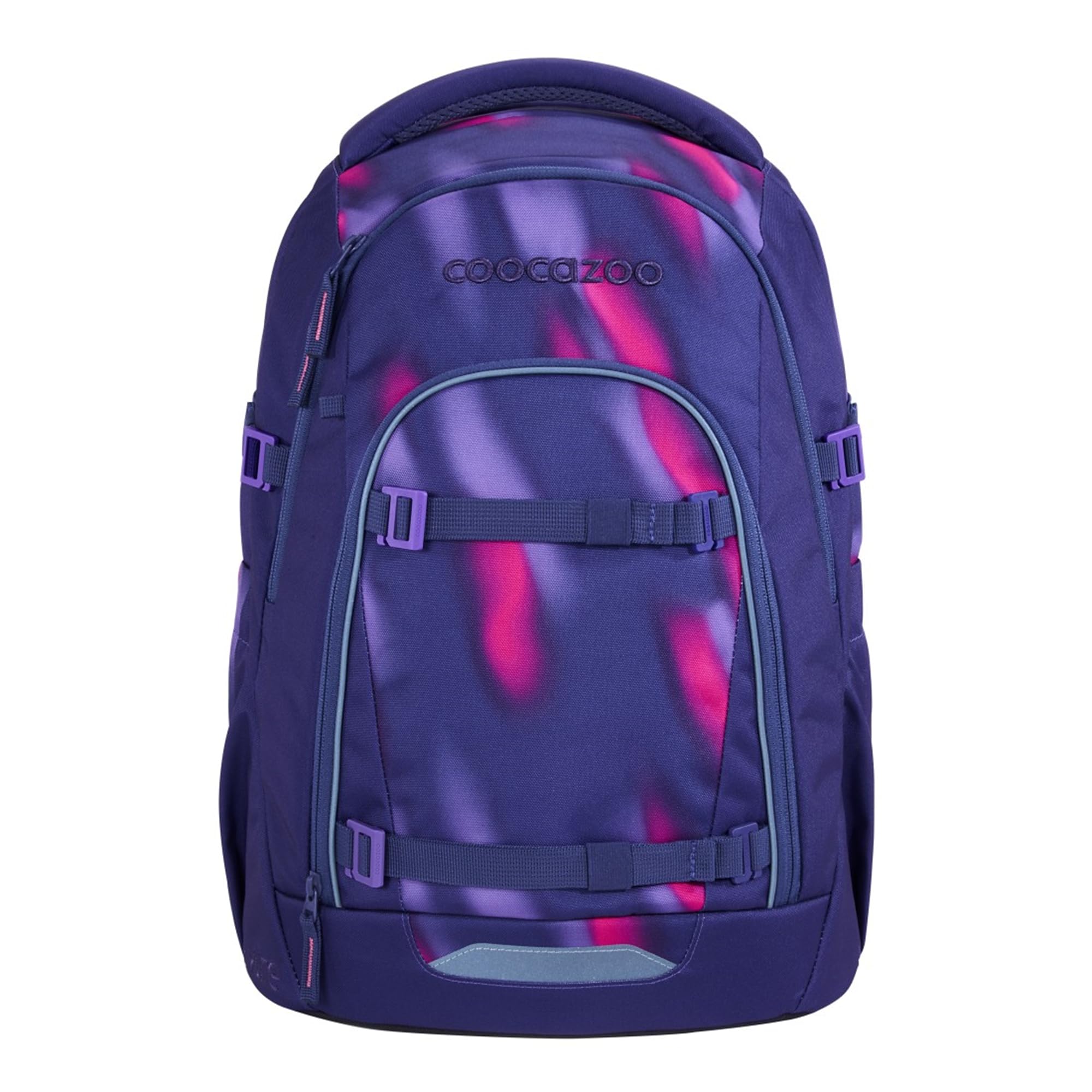 Coocazoo Mate - Zaino per la scuola, ergonomico, regolabile in altezza e dimensione, con cintura toracica e cintura in vita, Aurora Glow - Viola, Aurora Glow