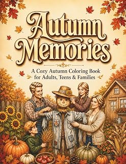 Autumn Memories Coloring Book - New Edition: 40 Cozy Fall Coloring Pages with Pumpkins, Autumn Scenes, Farmhouse, Cute Animals & Relaxing Designs for Adults, Teens, Seniors and Families