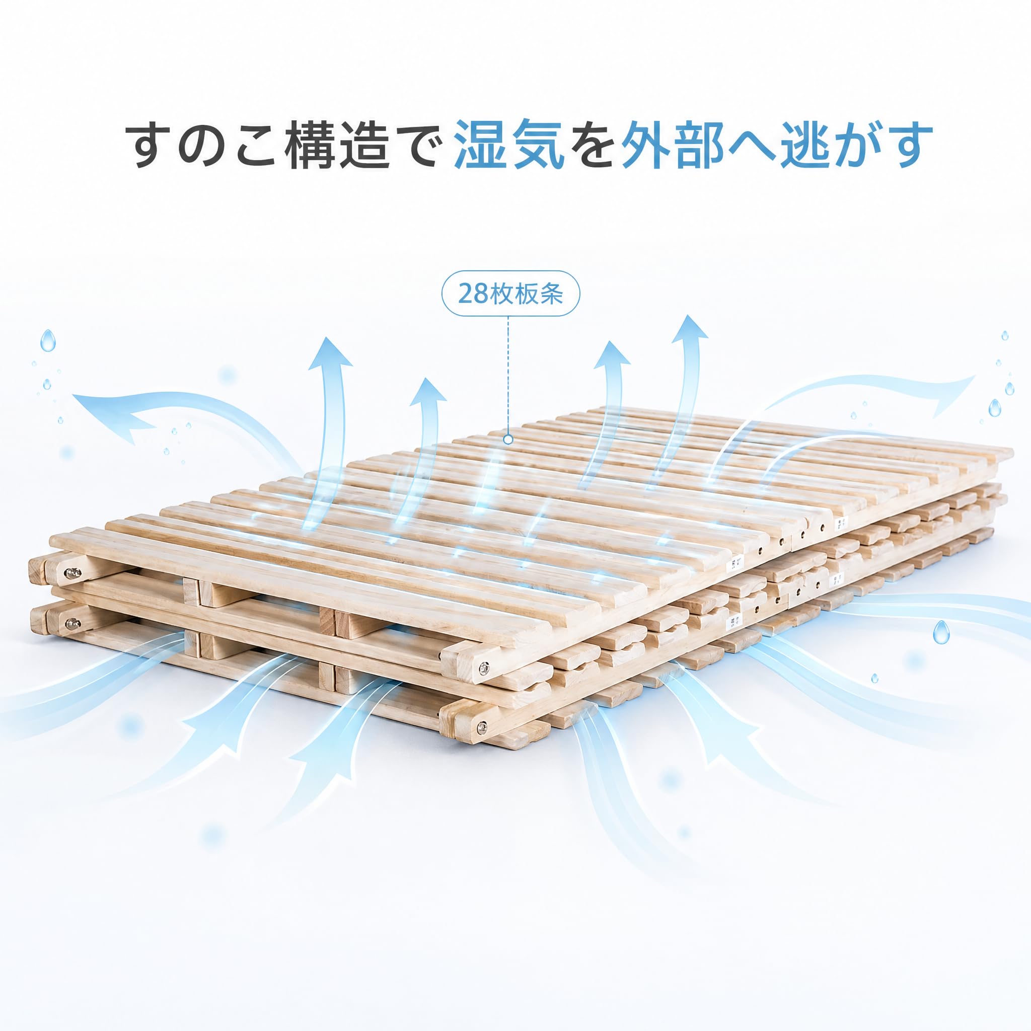 Amazon｜WYNDHAM ベッドフレーム すのこベッド セミダブル 折りたたみ 