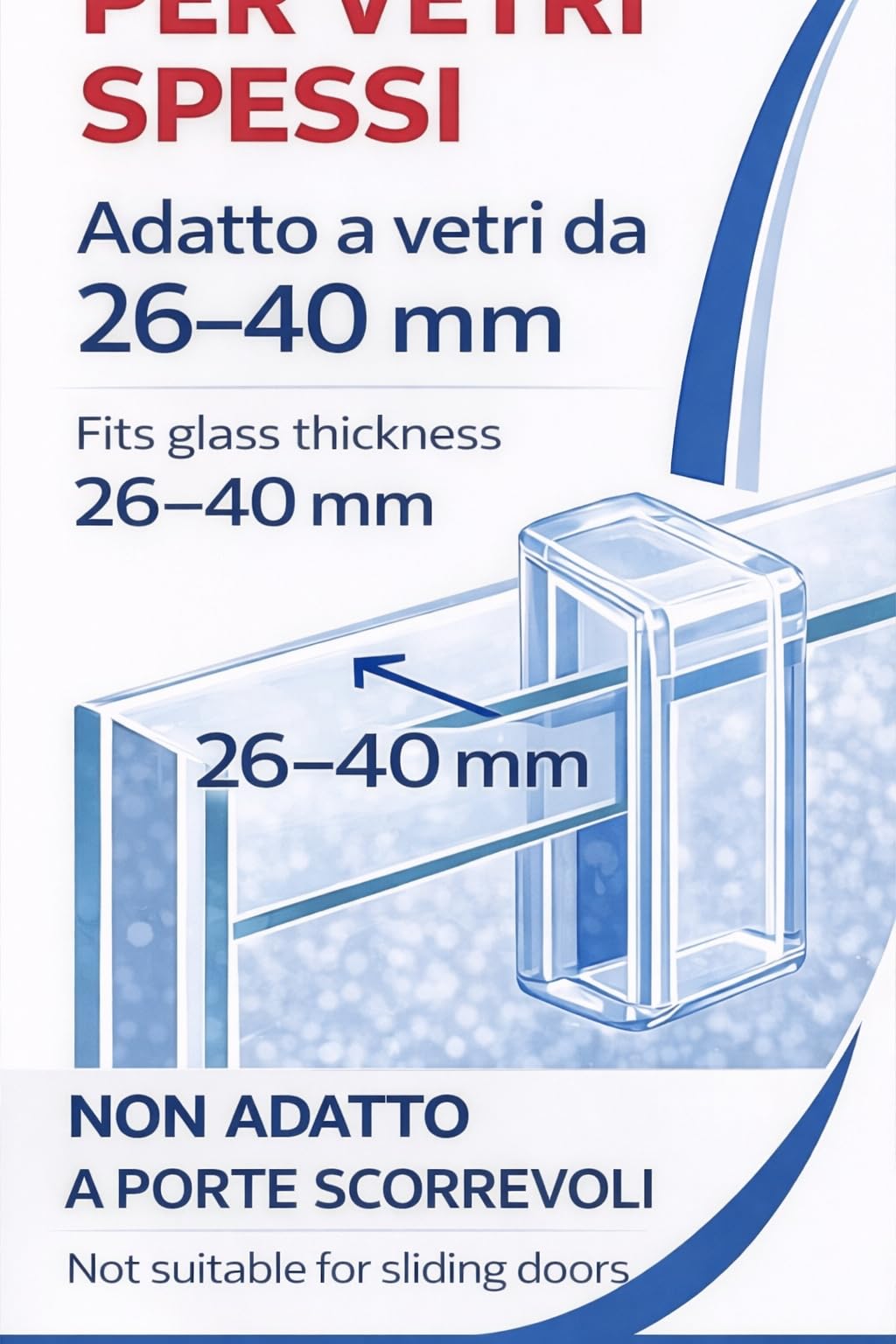 REGPLEX Porta Shampoo Doccia Plexiglass Trasparente Organizer Bagno 3 Mensole Montaggio Senza Viti Adatto Box 26-40 mm