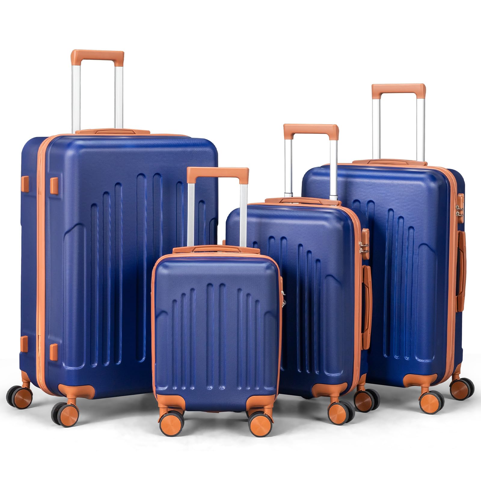 LEADZM Kofferset 4 teilig Hartschale, Koffer Set 4 stück aus ABS, Reisekoffer mit Rollen Groß, Handgepäck, Hartschalenkoffer Groß, Koffer & Trolleys