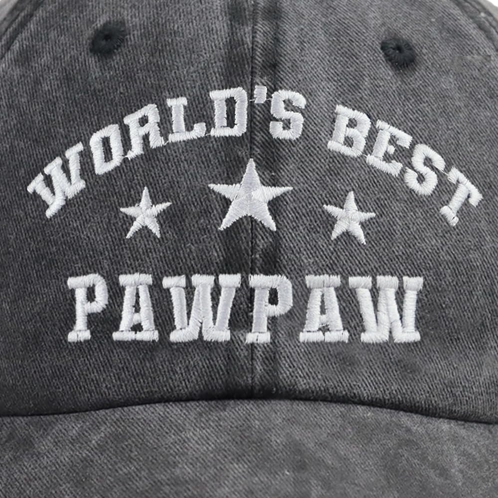 World’s Best Papa Hats for Men, Distressed Cotton Adjustable Dad Grandpa Baseball Cap Gifts for Abuelo Pappy
